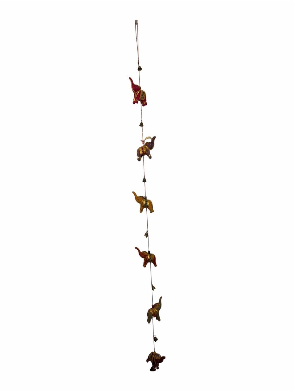Handcrafted Hanging Elephant and Bell Garland - Multicolor